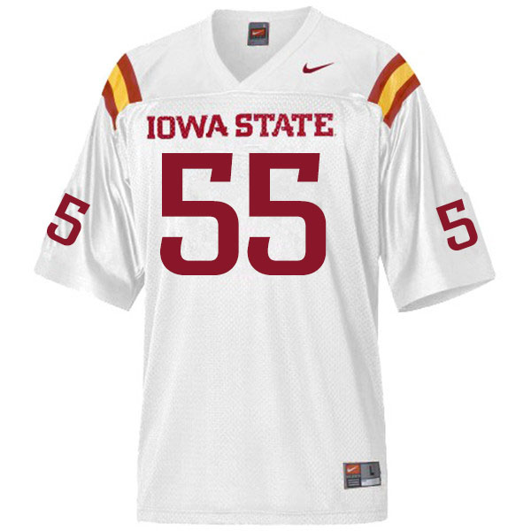 Men #55 Darrell Simmons Jr. Iowa State Cyclones College Football Jerseys Sale-White - Click Image to Close